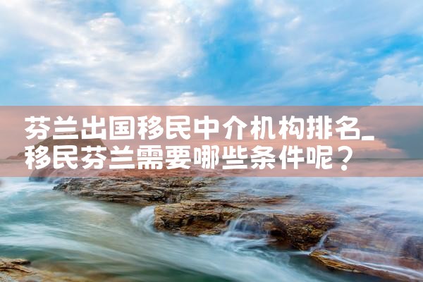 芬兰出国移民中介机构排名