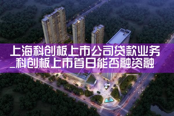 上海科创板上市公司贷款业务
