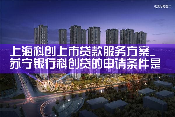 上海科创上市公司贷款业务有哪些