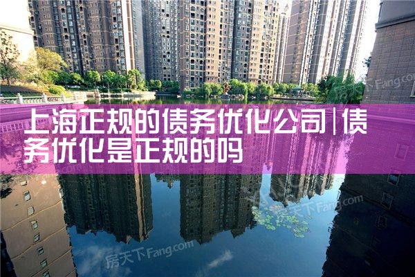 上海正规的债务优化公司
