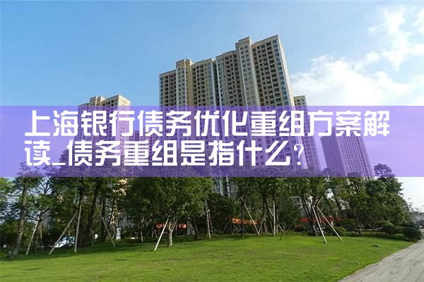 上海银行债务优化重组方案解读