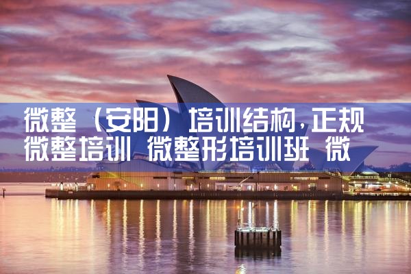 微整(安阳)培训结构