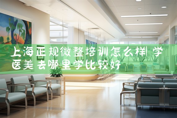 上海微整形培训学校排名前三