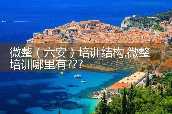 微整(六安)培训结构