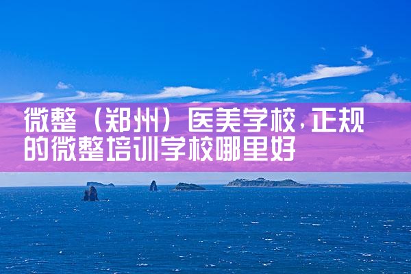 微整(郑州)医美学校