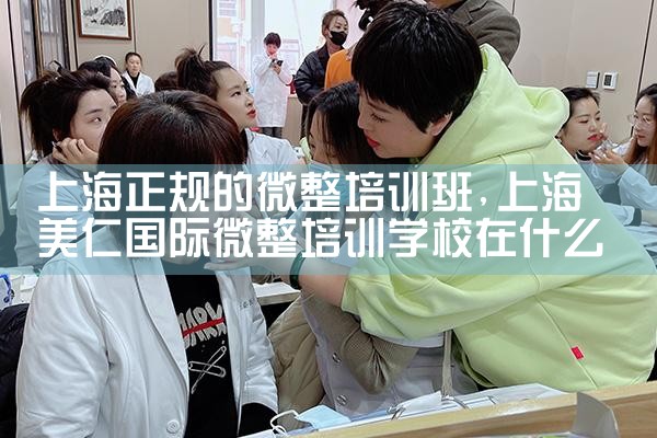 上海正规的微整培训班