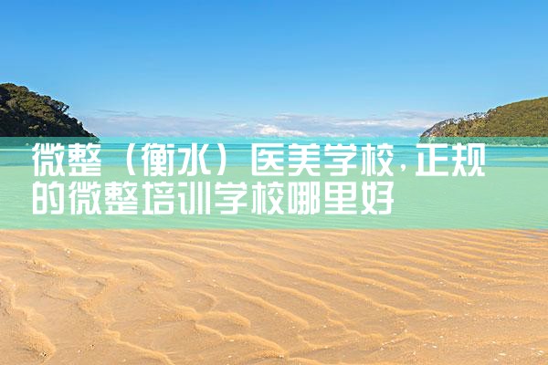 微整(萍乡)培训结构