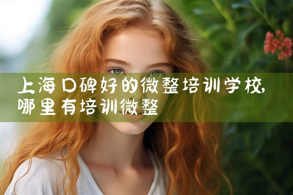 上海口碑好的微整培训学校