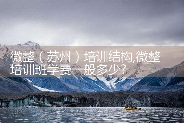 微整(苏州)培训结构