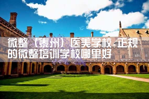 微整(泰州)医美学校
