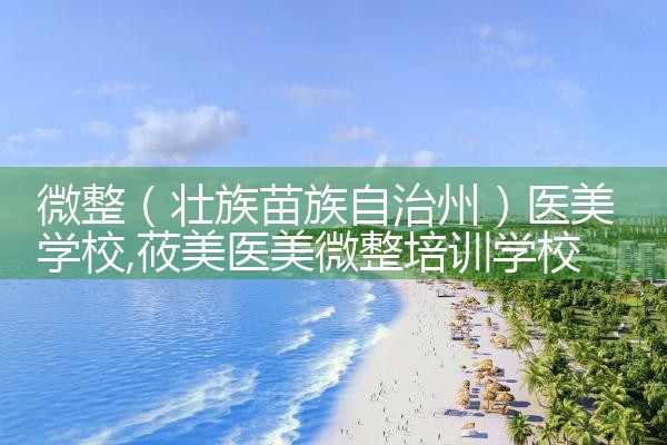 微整(壮族苗族自治州)医美学校
