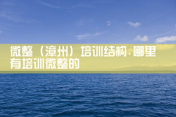 微整(漳州)培训结构